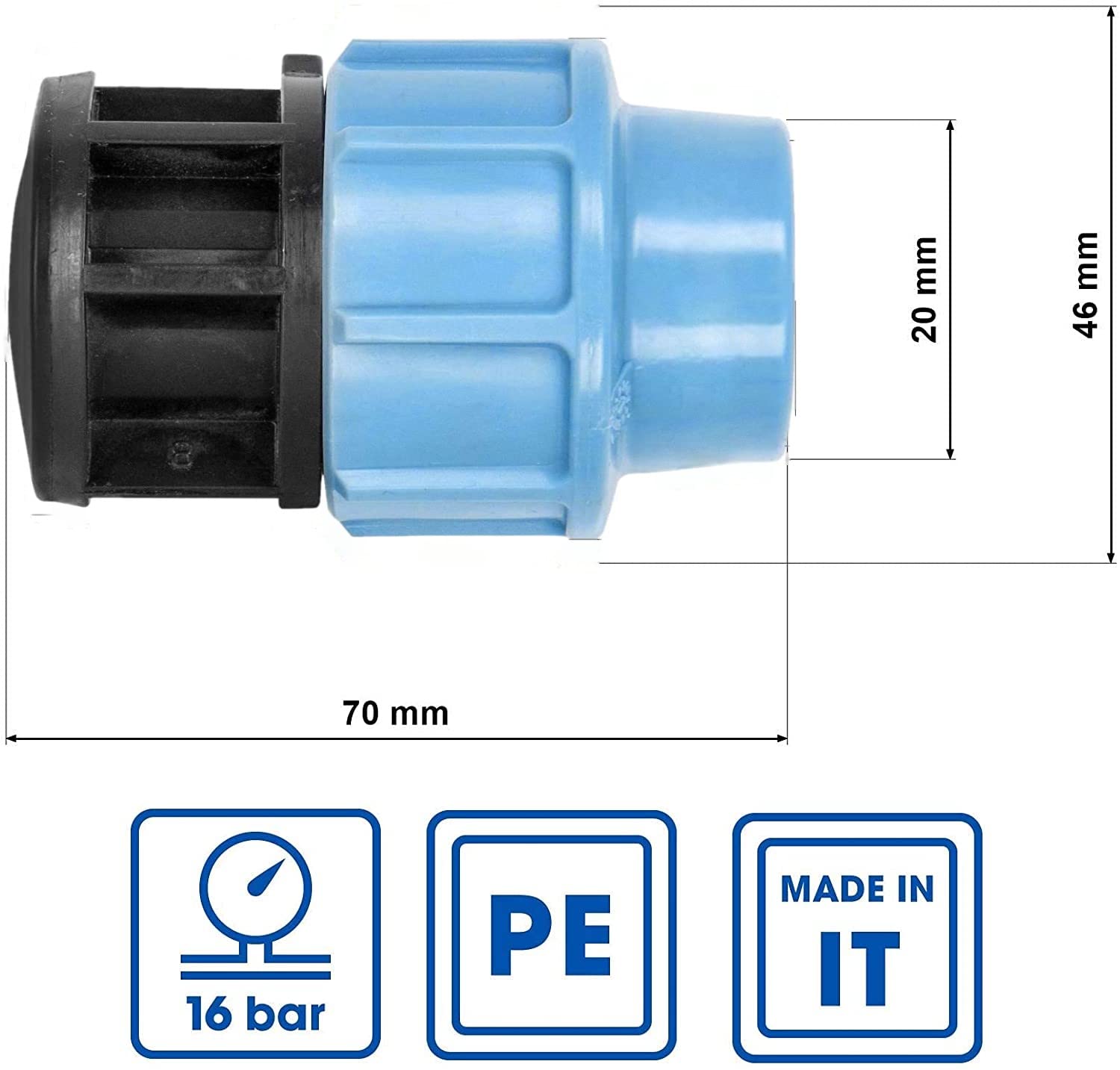HYDROBIL Raccordo Idraulico DPE per Tubi d'Acqua, anicotto di