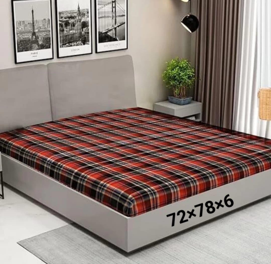 Royal Soft Sleep Mattress Cover/Protector/Gadda Cover Double Bed King Size 72 x 78 x 6 inch Multi Color