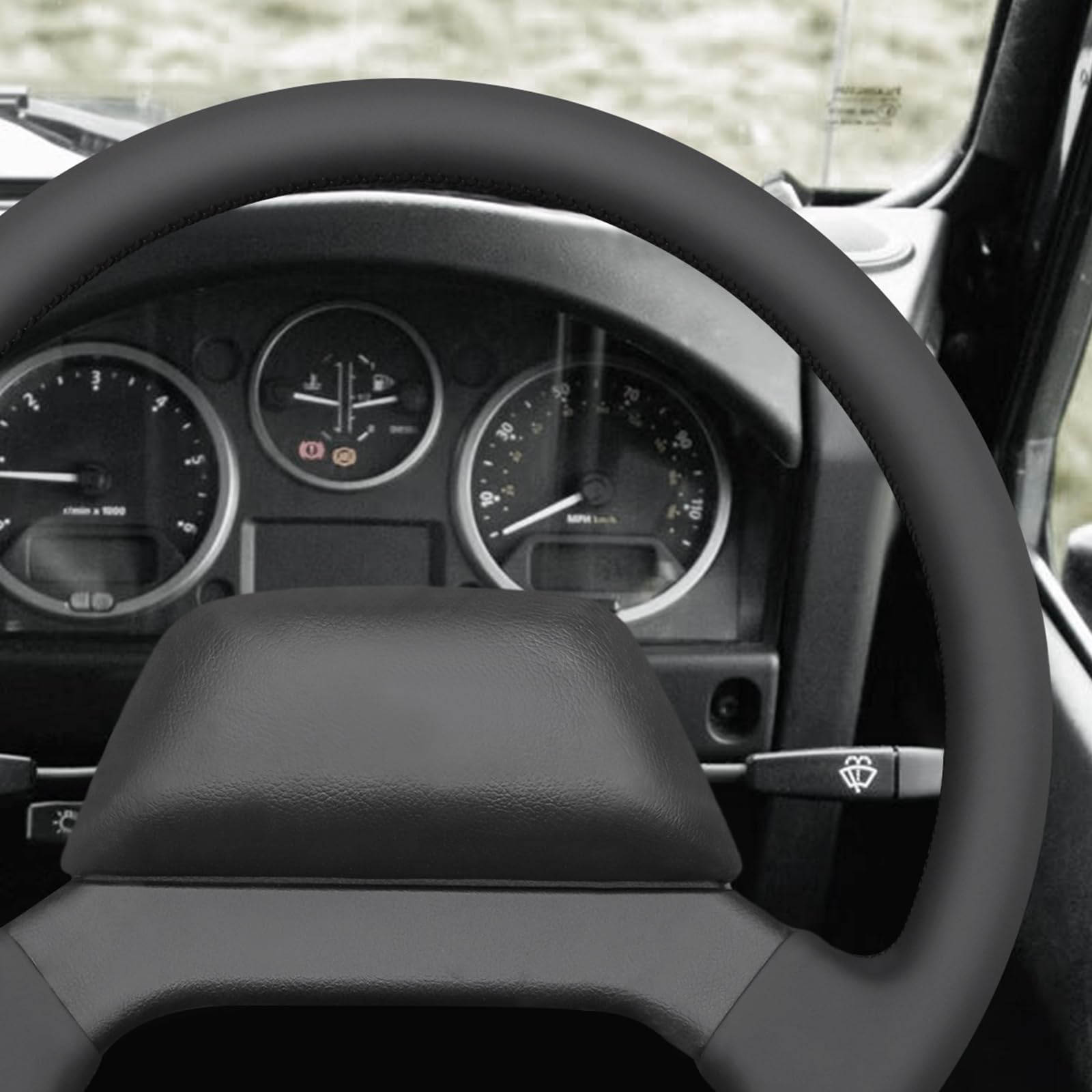 MEWANT Fundas para Volante de Coche Cosida a Mano para Land Rover Defender 2013-2018 Cubierta del Volante Accesorios para Land Rover Defender | Volante de Coche Cosida a Mano / Land Rover Defender 2013-2018 Accesorios / Land Rover Defender Transpirable Du