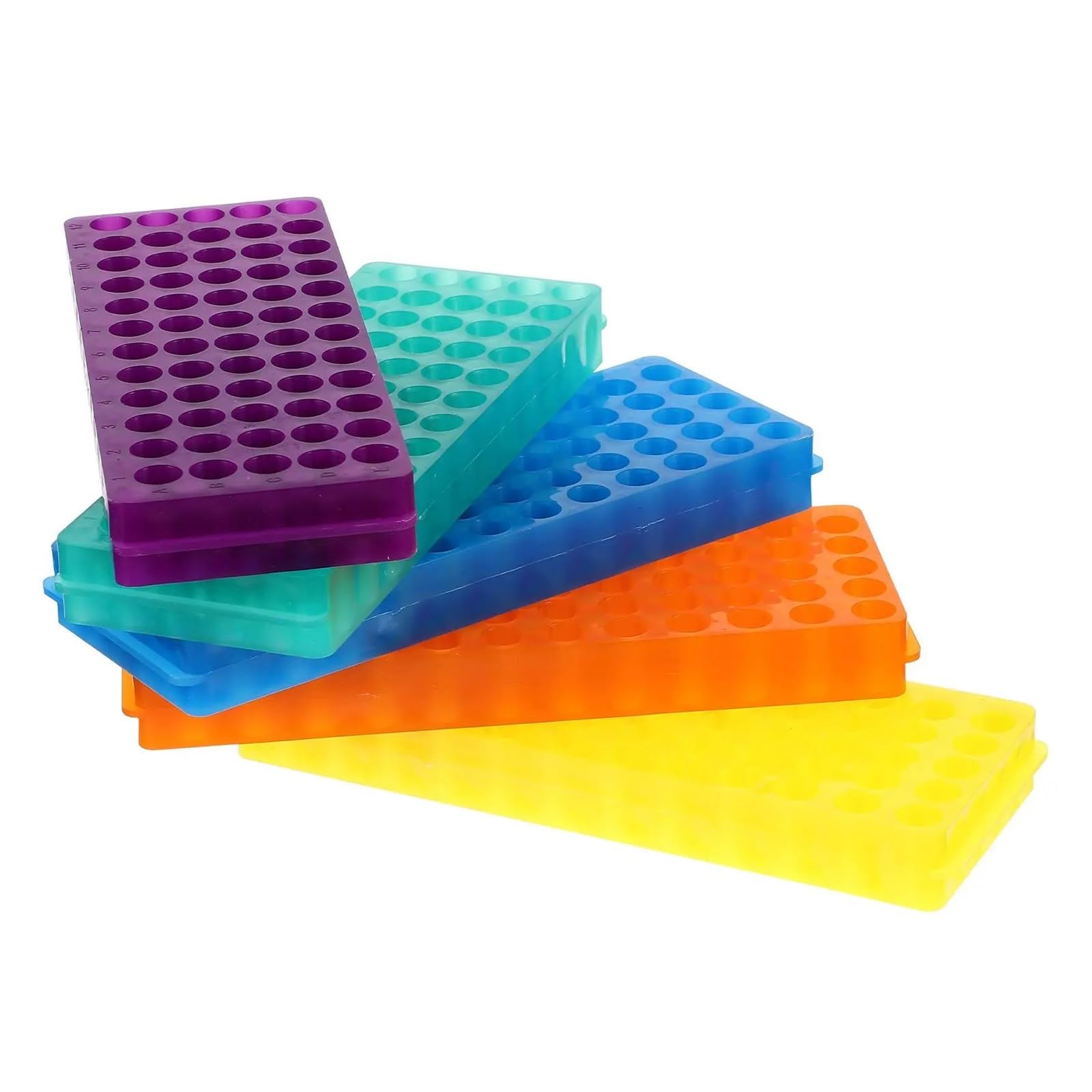MENGKE Gradilla for tubos de centrífuga (5 unidades), de plástico, con tapa de vidrio, 50 ml, soporte de almacenamiento, versión gruesa