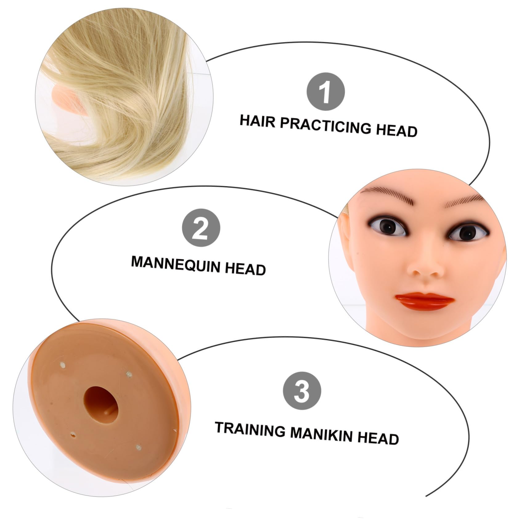 Friseur Mannequinkopf mit Ständer für Haarstyling Übungen, Glatt