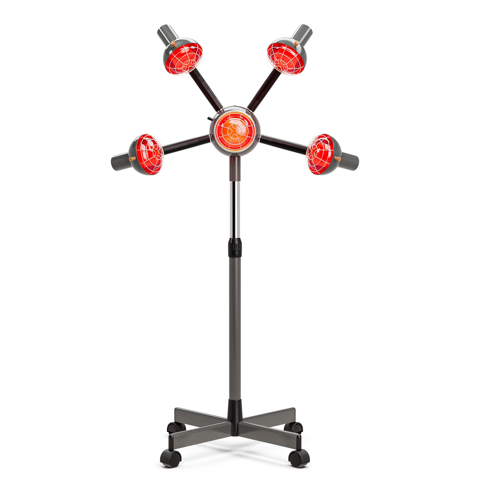 CyyKccProfessional Hair Dryer for Hair Dyeing, 5 Infrared Lamps with Rolling Wheels for Nature Hair, Hair Drying Hoods with Flexible Arms, Professional Hair Perm Color Accelerator Processor