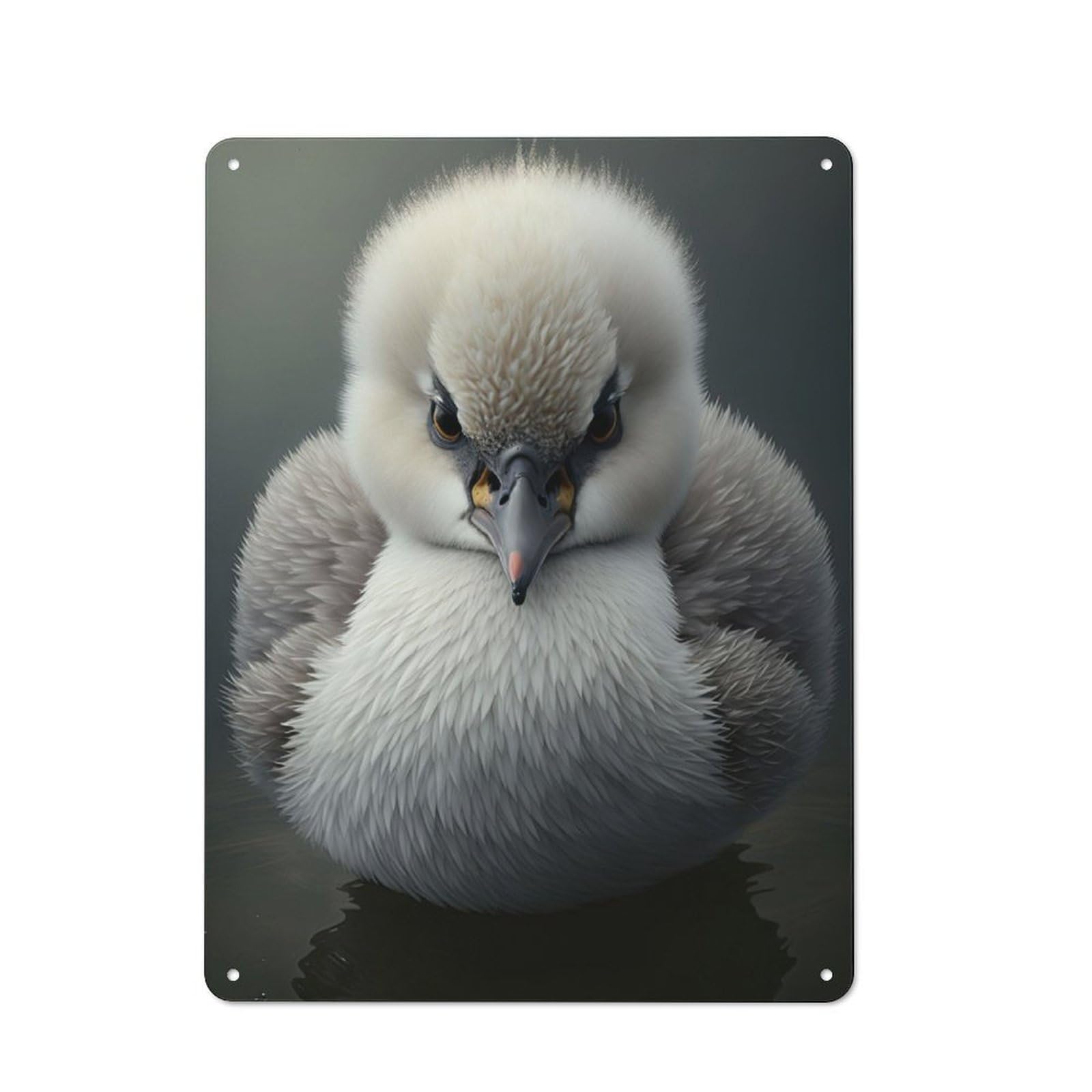 Junmoney Baby Cygnet Swan Rustic Metal Sign 40X30cm For Lounge Or Reading Corner, For Reading Corner Decorators