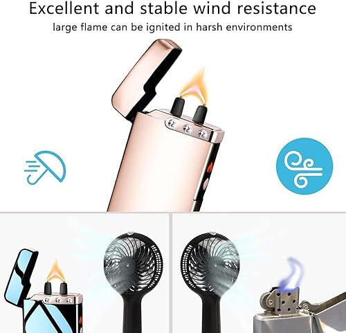 Miniatura 2 de GADATOP Encendedor de plasma de arco de llama, encendedor eléctrico, encendedor eléctrico recargable por USB, resistente al viento, impermeable, con