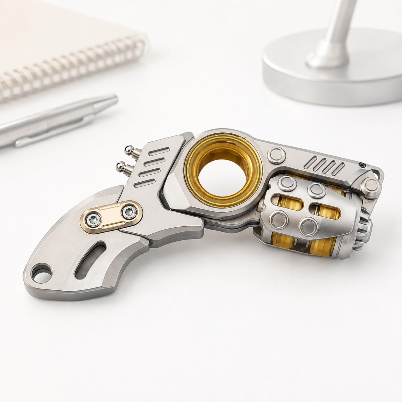 Jouet Anti-Stress EDC en Métal, Toupie Anti-Stress en Acier Inoxydable avec Extension De Poignée, Son De Diapason Audible, Conception Magnétique Anti-Stress, pour Améliorer La Concentration
