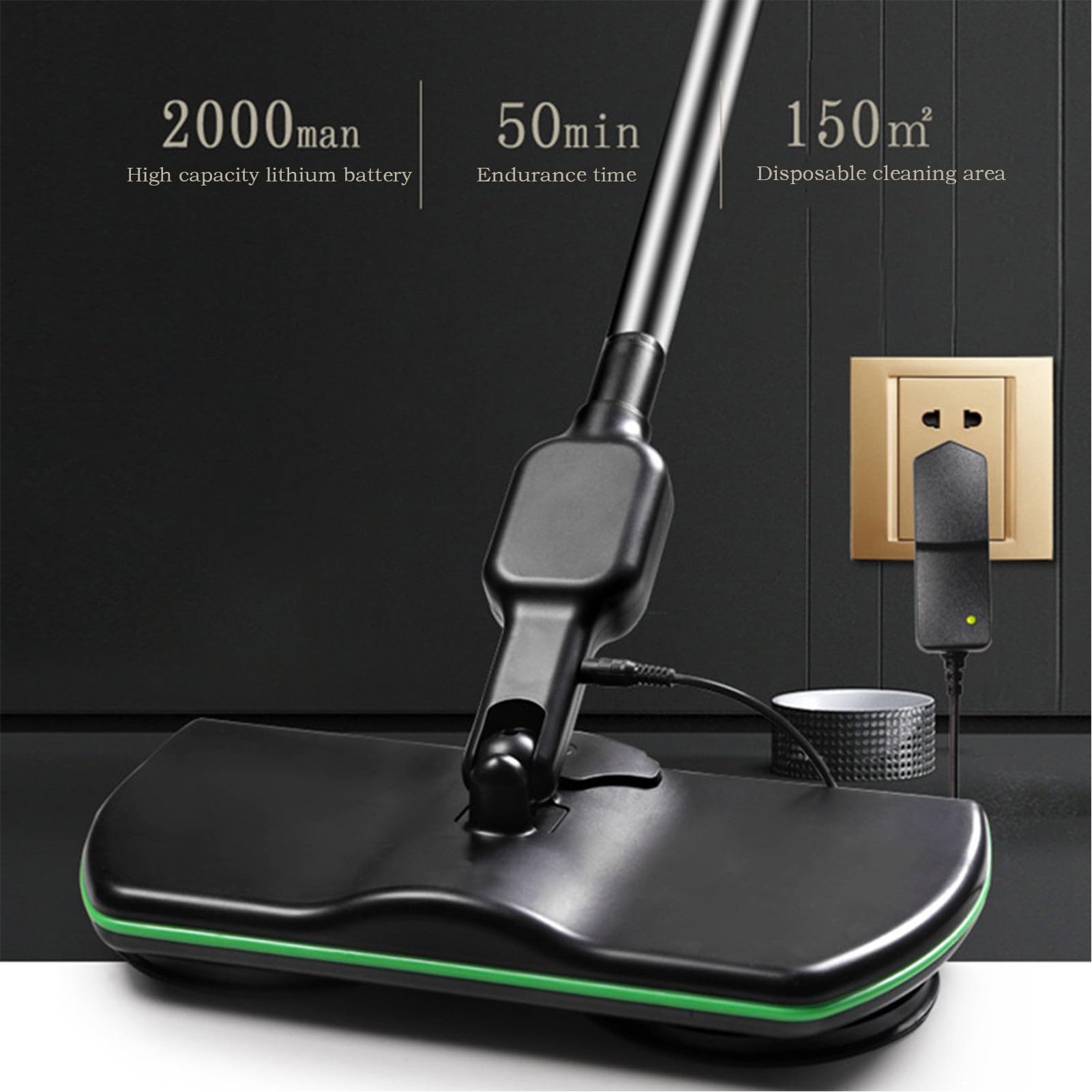 Mop Girevole Elettrico di Pulizia,Rotante Lucidatrice Pulitore da Pavimento con Macchina di Mop Pad Microfibra Uso Domestico,Leggero e Ricaricabile