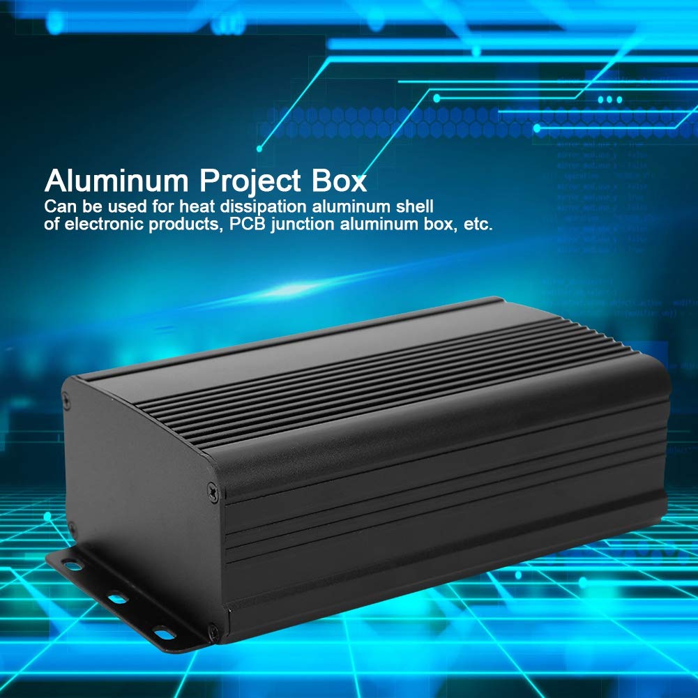 Aluminium Projektbox, 55x95x150mm, Mattschwarz, Anti-Donner-Schutz, DIY-Netzteilgehäuse