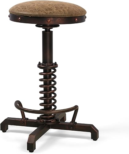 Miniatura 7 de Taburetes de bar industriales de 24 a 28 pulgadas, altura de mostrador ajustable, silla vintage para isla de cocina, taburete de guitarra, silla de