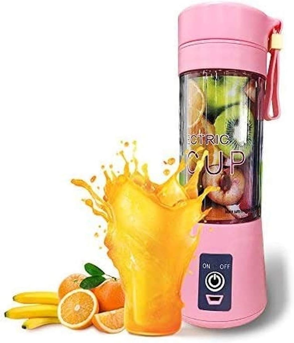 Personal Portable USB Rechargeable Mini Juicer Cup, Travel Juice Extractor Mixer, Smoothie Blender, Juicer Machine, 380ml Water Bottle