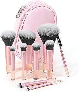 Juego de 10 brochas de maquillaje de viaje co...