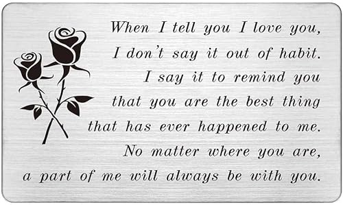 Engraved Wallet Insert Card, Anniversary Love Note, Deployment Gift, Birthday & Wedding Card – Long Distance Relationship Gift