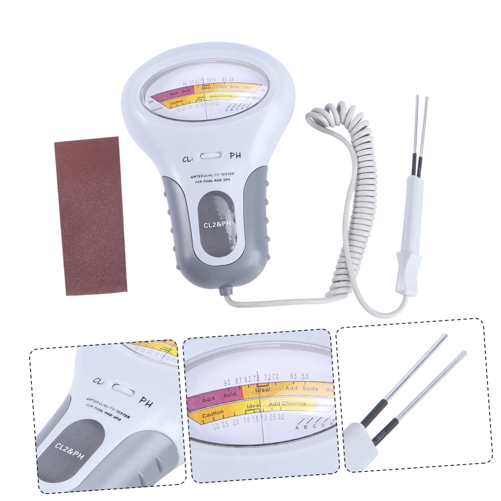 Probador de Calidad del Agua de Piscina Pc102, Plástico Blanco