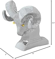 Vista 6 de Grand General 48051 Adorno de cabeza de carnero con cuernos cromado
