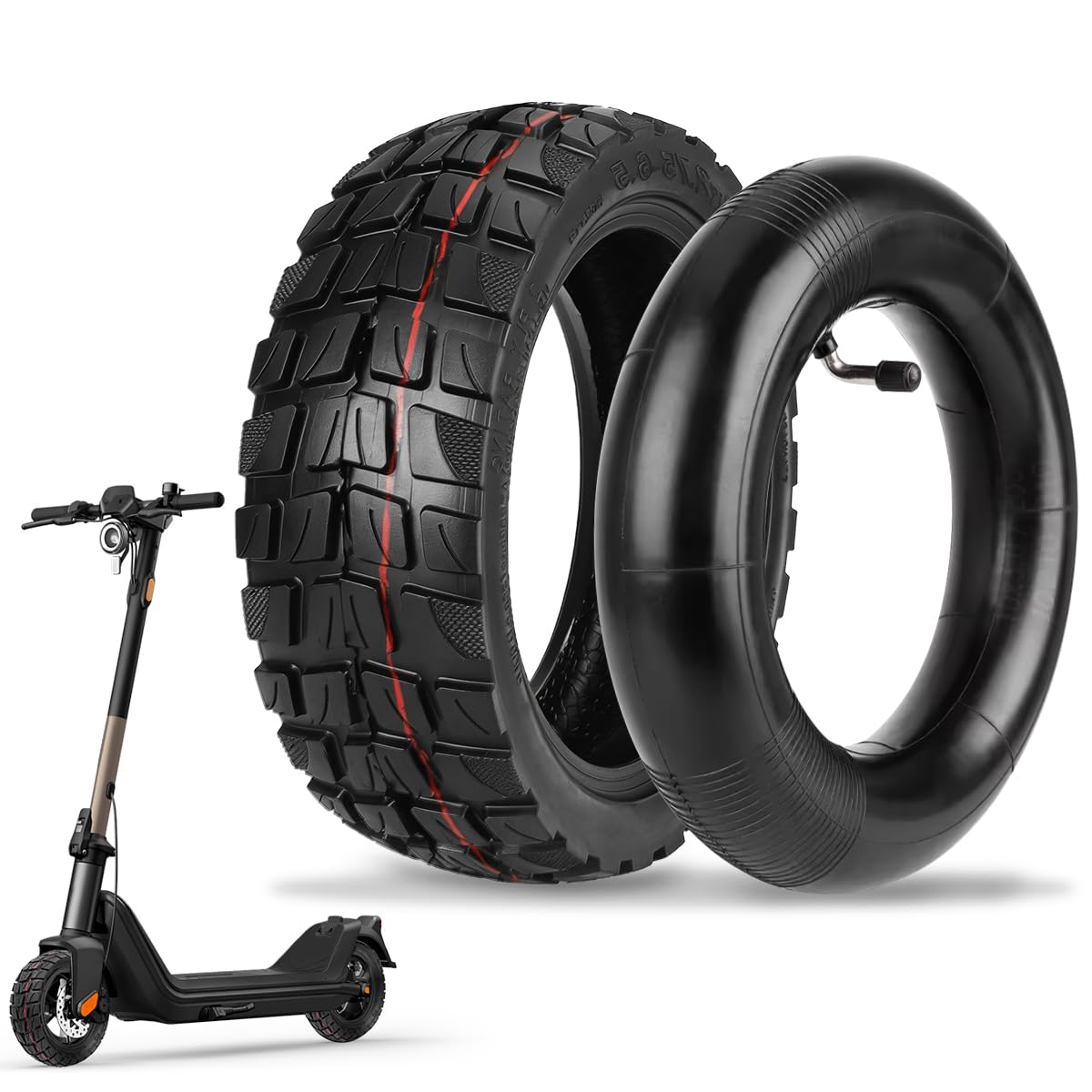 10x2,75-6,5 Cámara Patinete para Electrico, Rueda Todoterreno Tubeless, Ruedas Patinete Electricos, Neumatico Cubierta para Smartgyro Speedway, Rockway, CrossOver, Kukirin G3, Urban Glide E-Cross Pro