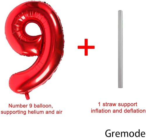 Miniatura 9 de Globos rojos del número 15, globos digitales de mylar de 40 pulgadas para decoración de fiestas, suministros para decoración de fiestas, globos