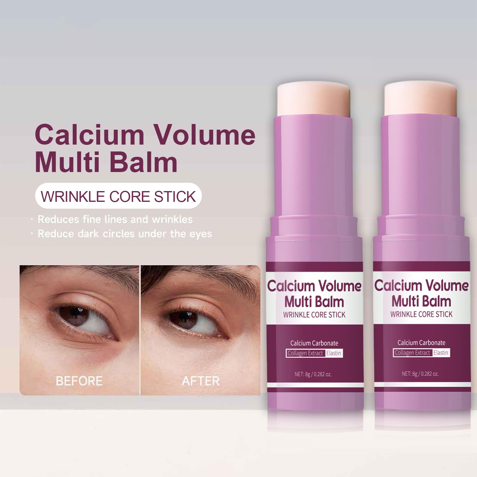 2Pcs Calcium Multi Balm, Calcium Volume Multi Balm, Wrinkle Core Stick, Korean Collagen Moisturing Stick - Image 2