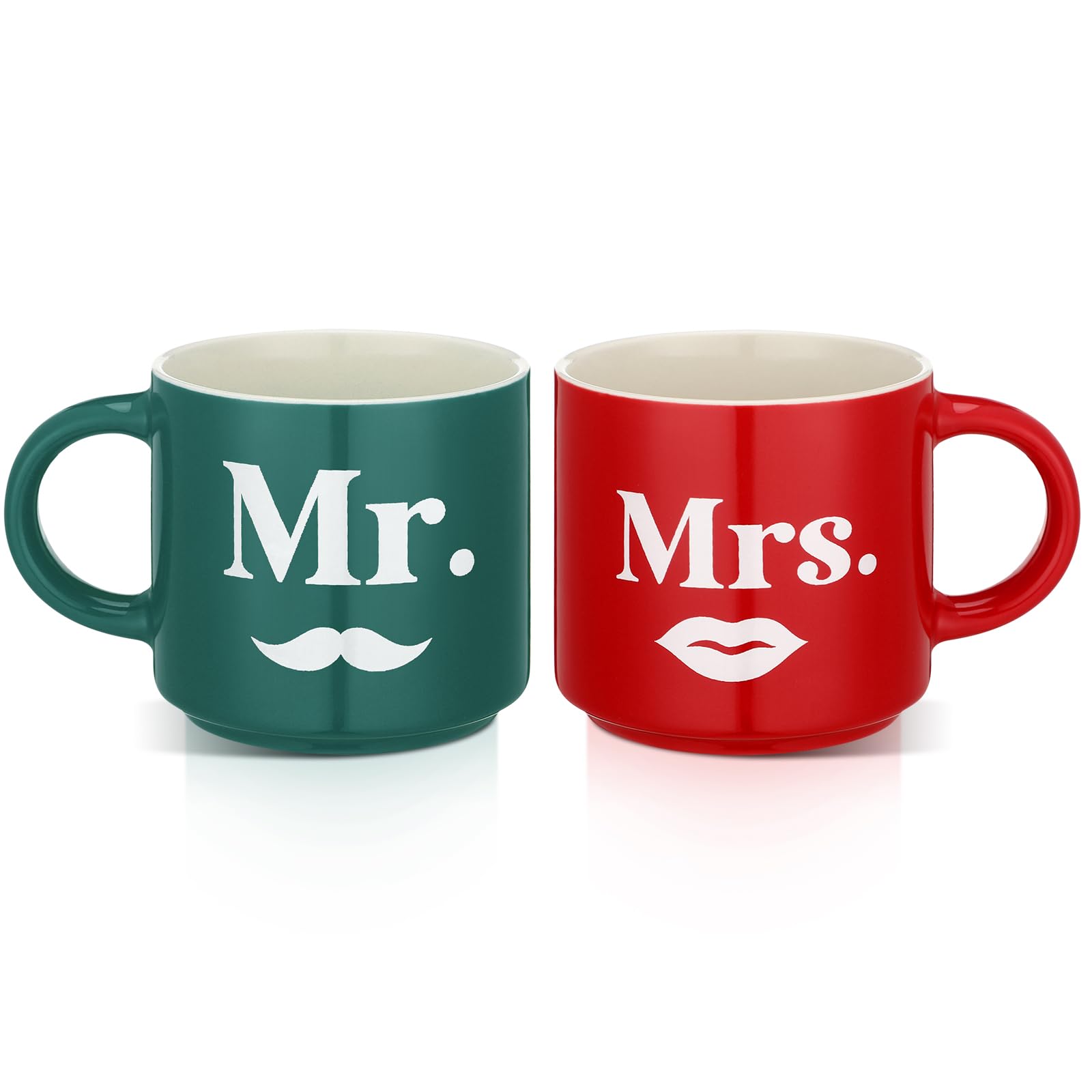 2 Pcs Mr and Mrs Porcelain Coffee Mugs for Couples Christmas Mug Gifts 11 oz Mr and Mrs Ceramic Coffee Mugs Set for Couples Bridal Shower Newlyweds Engagement Valentines Gifts