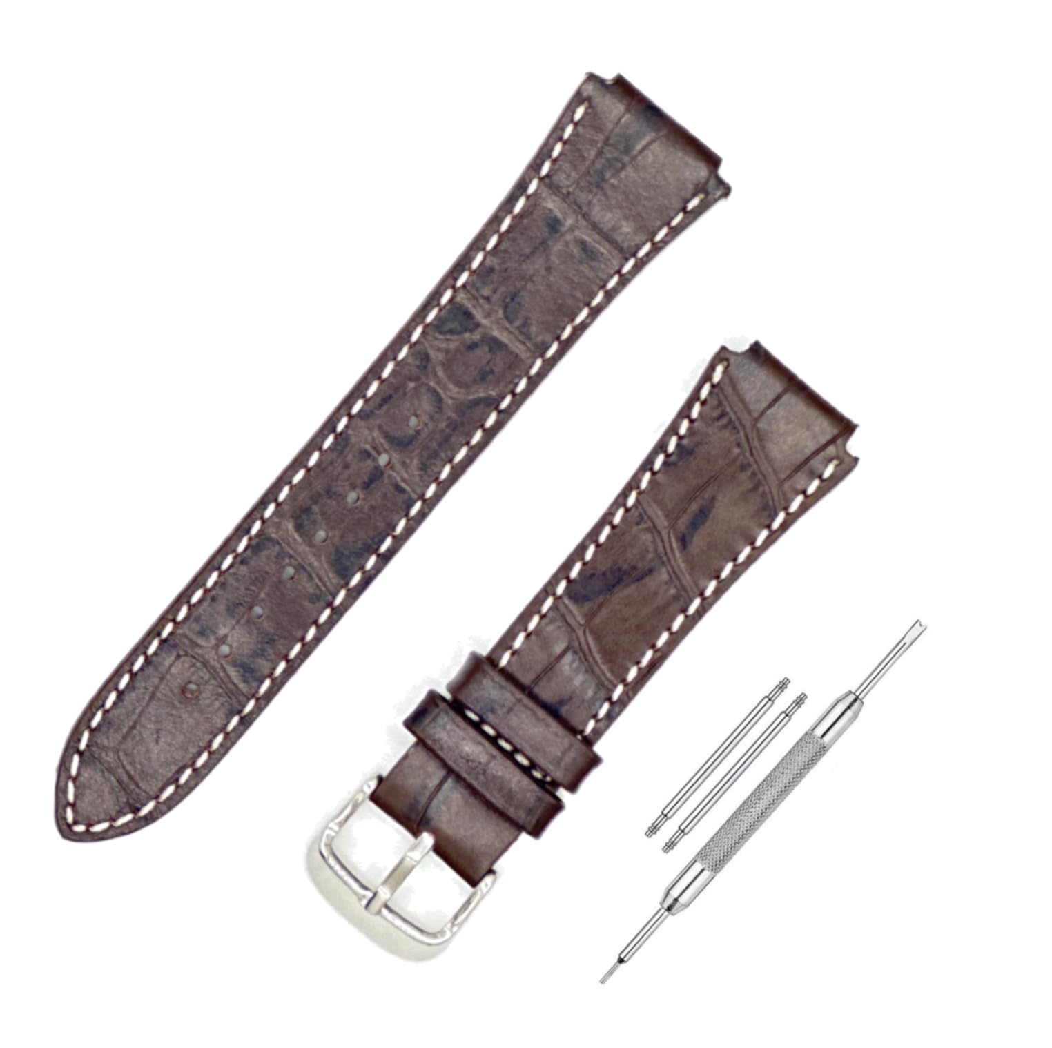 LineOn 18mm Premium Leather Watch Strap Cut Pattern Specially Compatible With CASIO Royale ae1200, DW-291H, F-91W, F91W, AE-1400wh, A168WA, SGW-300, W-218H, AE-1000w, A158wa kailash with Tool and Pins