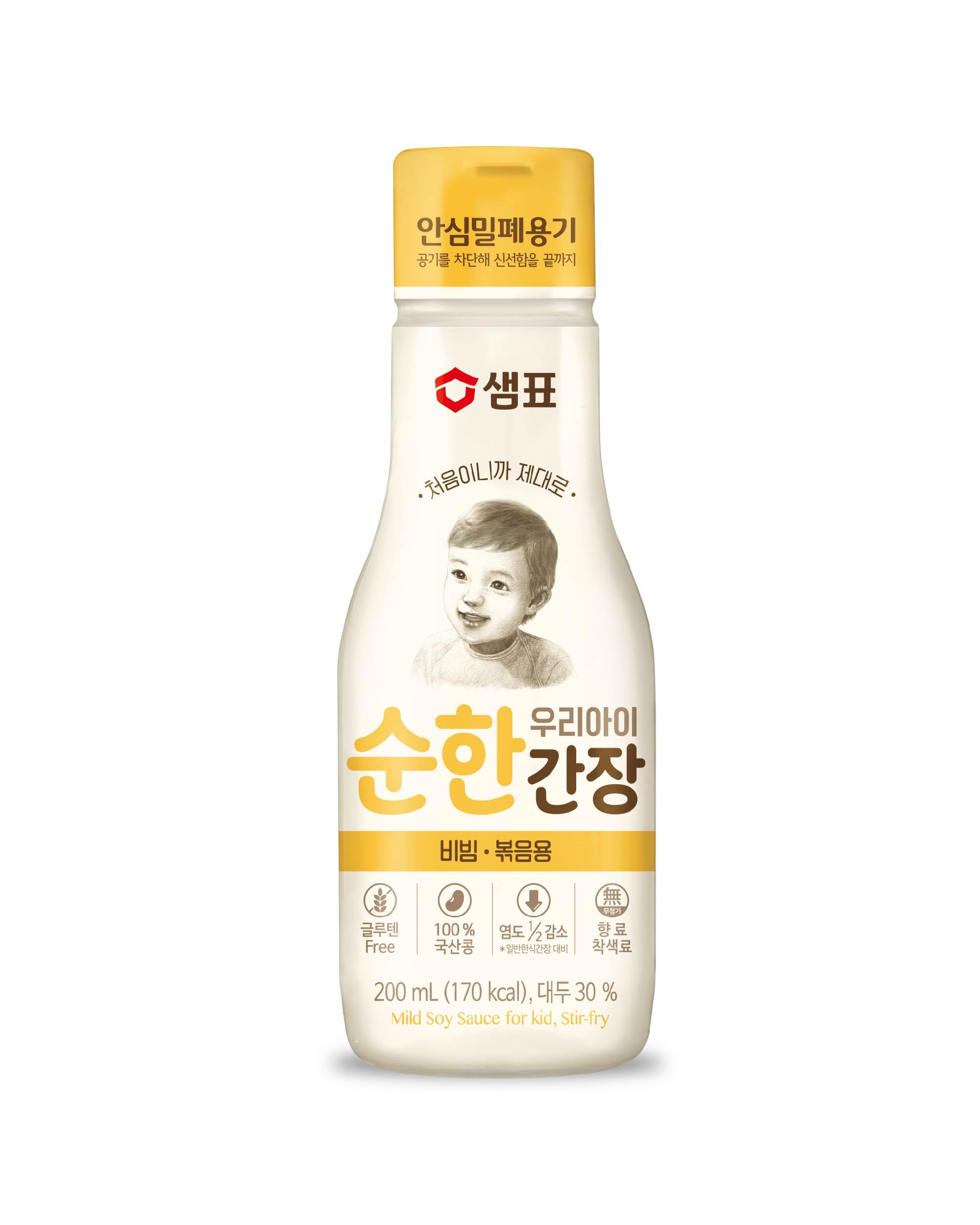 SEMPIO For Baby Kids, Mild Soy Sauce for Stir-Fry - Free from Additives, 50% Less Salt, Delicious Flavor, Apple & Pear Infused, Flavor-Locking Bottle (6.7 fl oz / 200ml, Gluten-Free, Vegan, Non-GMO)โ
