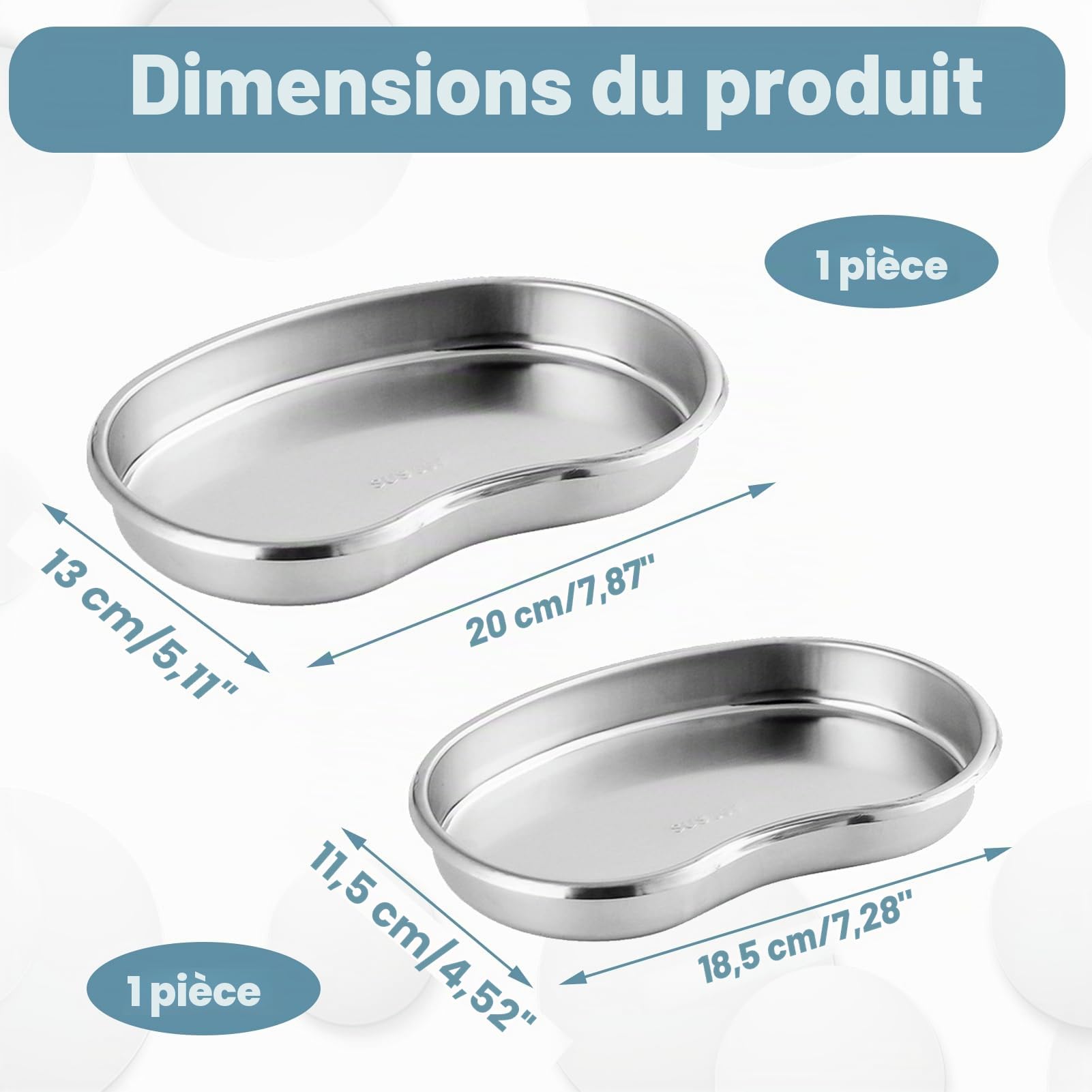 Plateaux en Acier Inoxydable,Plateau en Métal Réutilisable,Plateau À Instruments,Plateau De Laboratoir, Plateaux De Clinique Médical Outil De Laboratoire Utilisé pour Placer des Outils De Laboratoire