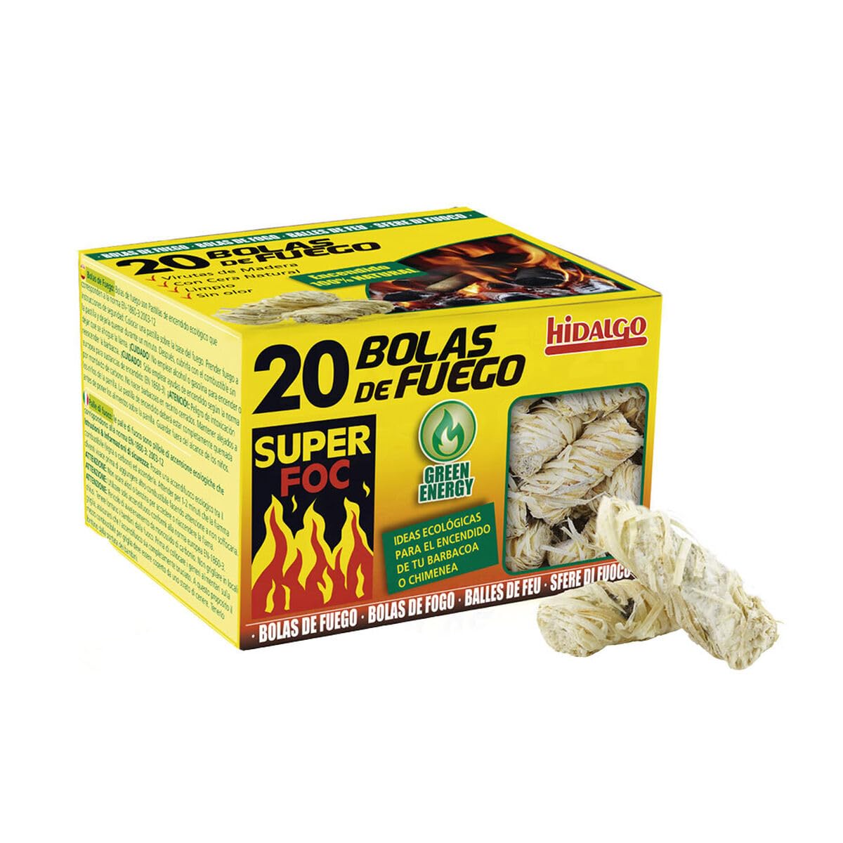 Super Foc Fireballs for Lighting Wood Ecological Wax 20 Units