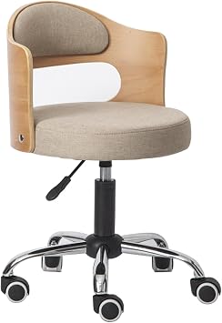 Rolling Stool Adjustable Drafting Chair Office Heavy Duty Home Desk Chair Home Lift Swivel Chair Solid Wood Backrest,A