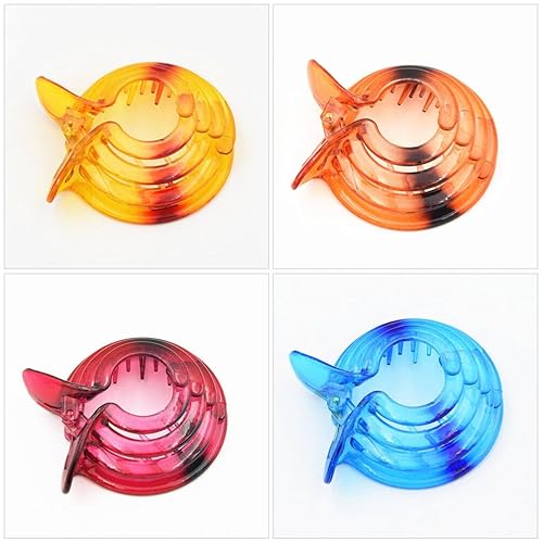 Miniatura 4 de GALPADA Pinzas de garra, 4 unidades, diseño de cúpula en espiral, para moños, redondas, antideslizantes, pinzas para el cabello, para mujeres y