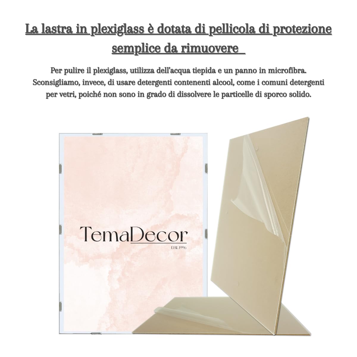 Cornice A Giorno 20x30cm Made In Italy - Portafoto Moderno In Plexiglass Con Clip, Per Casa E Ufficio