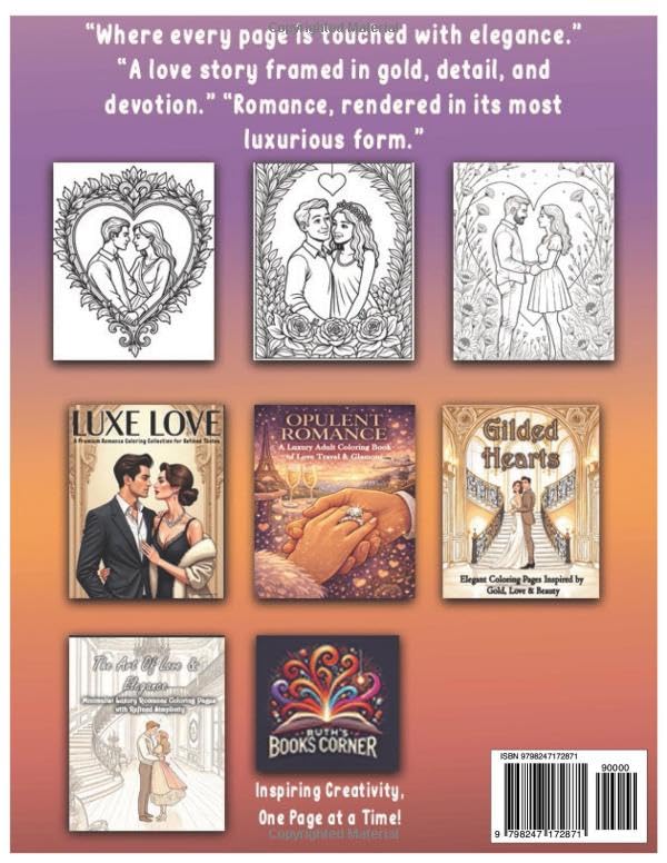 Gilded Hearts - Elegant Coloring Pages Inspired by Gold, Love & Beauty: An Ornate Luxury Romance Adult Coloring Book image 3