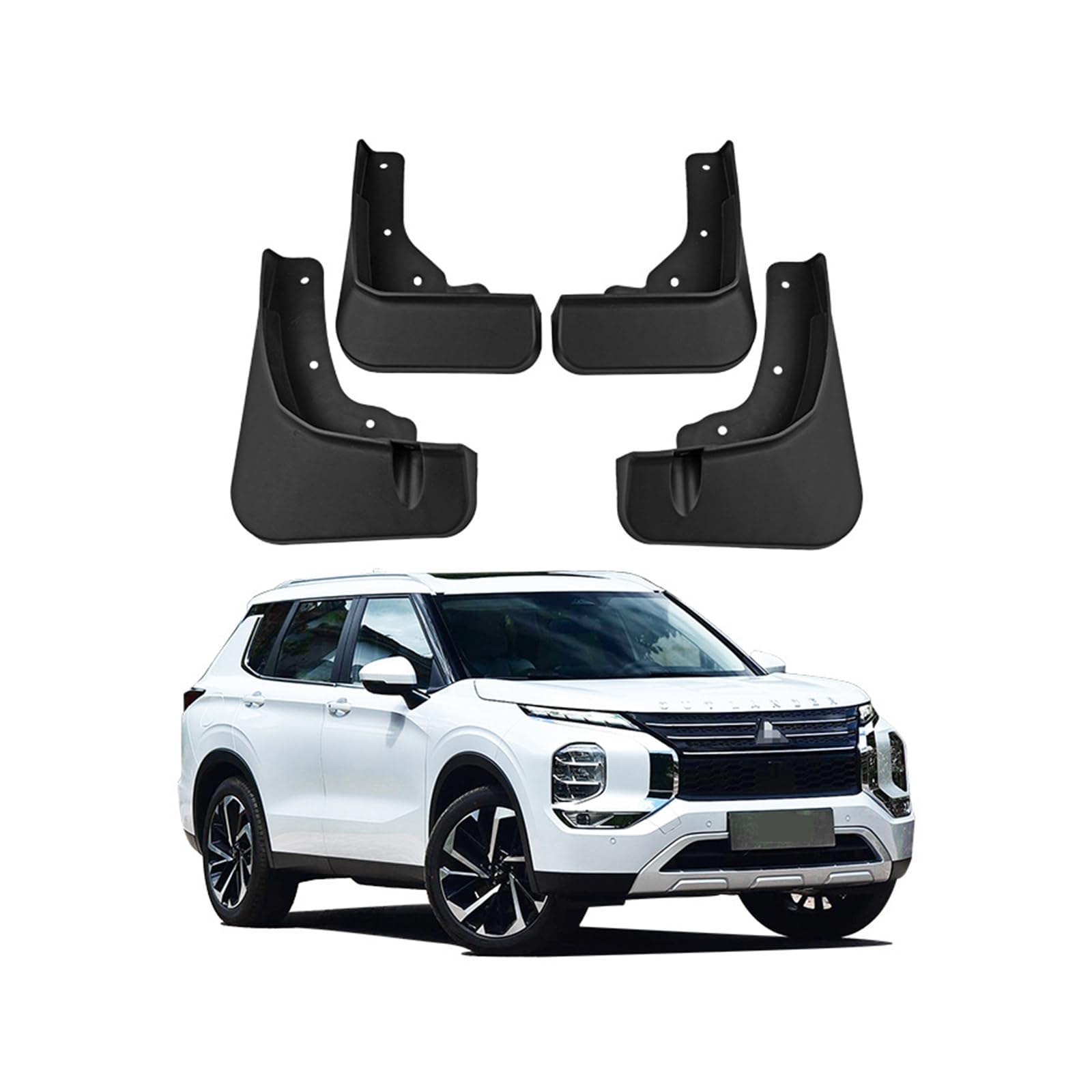 Car Mud Flaps Mudguard Fender for Mitsubishi Outlander 2013-2024 Molded Front and Rear Mudflaps Splash Guards Fender Flares 4-PC Auto Accessories Kit,Send 1 Car Wash Towel,2023~2024