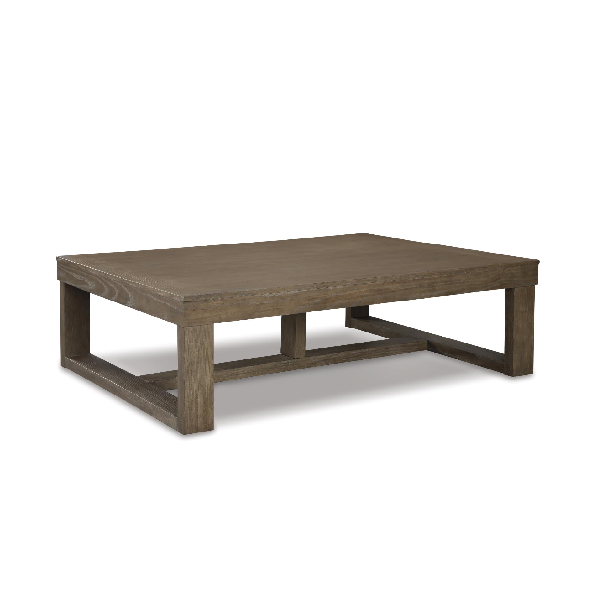 signature design by ashley cariton contemporary rectangular cocktail table, brown