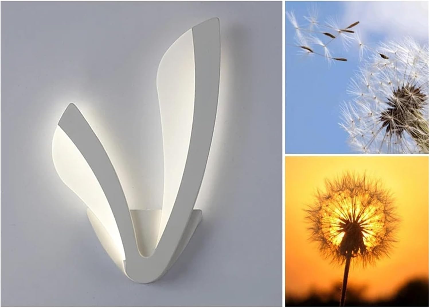 Modern Simple Bedroom Children's Room Warm Study Room led Wall lamp(6000-6500K,White B 35X17cm)