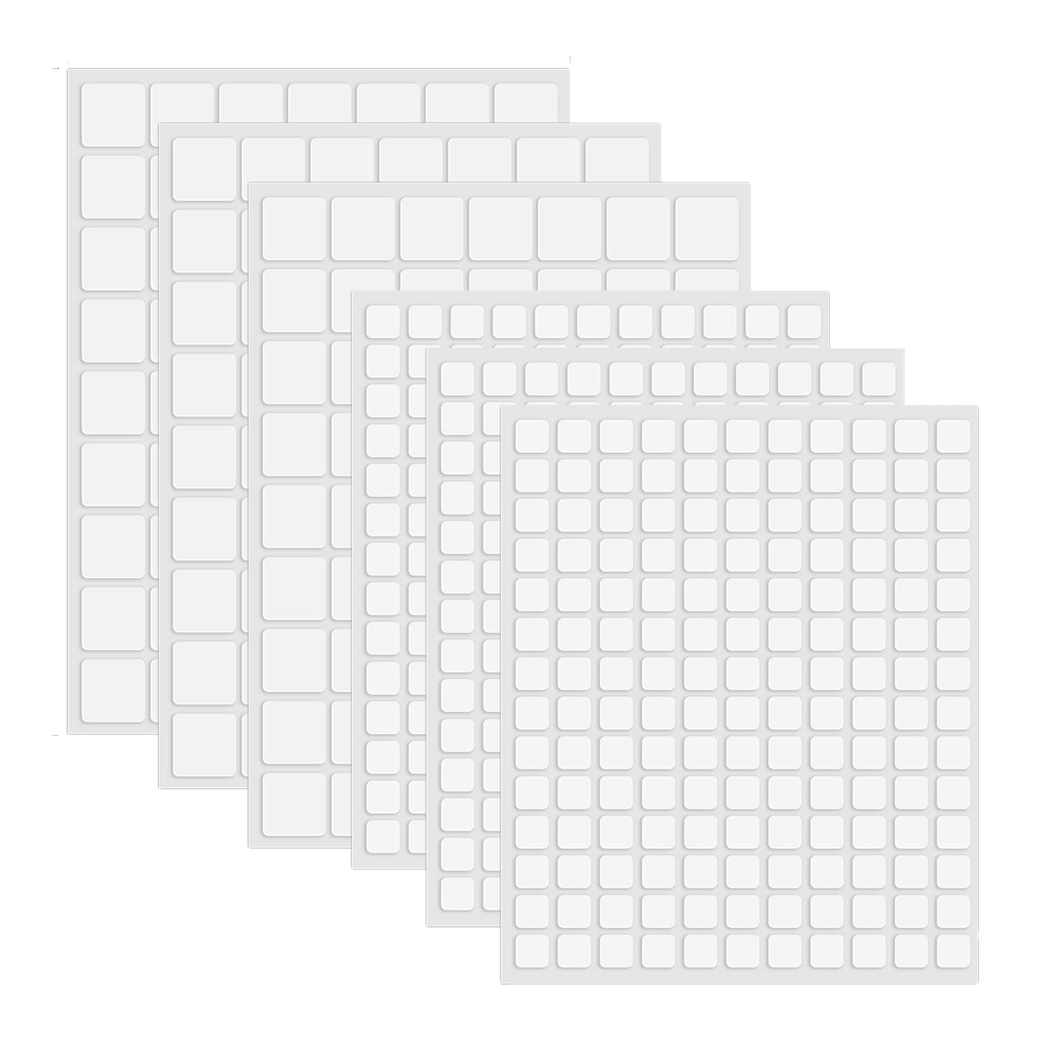 Lot De 6 Carrés Adhésifs 3D En Mousse Double Face 2 Tailles