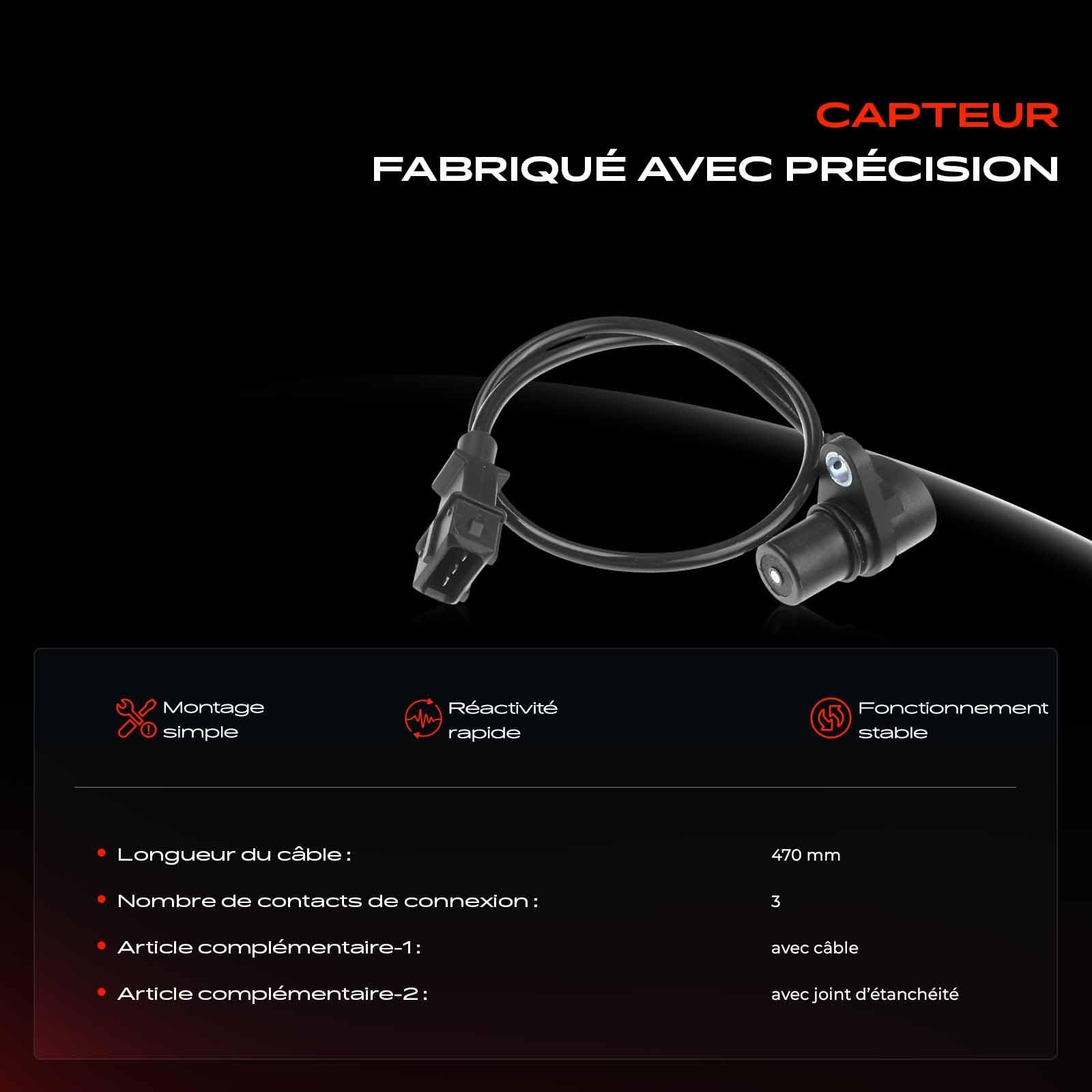 Frankberg Générateur d'impulsions du capteur de position du vilebrequin, 3 | 259777F405; Compatible avec: Cabstar E TL VL, Terrano II R20, Fourgonnette Terrano II R20