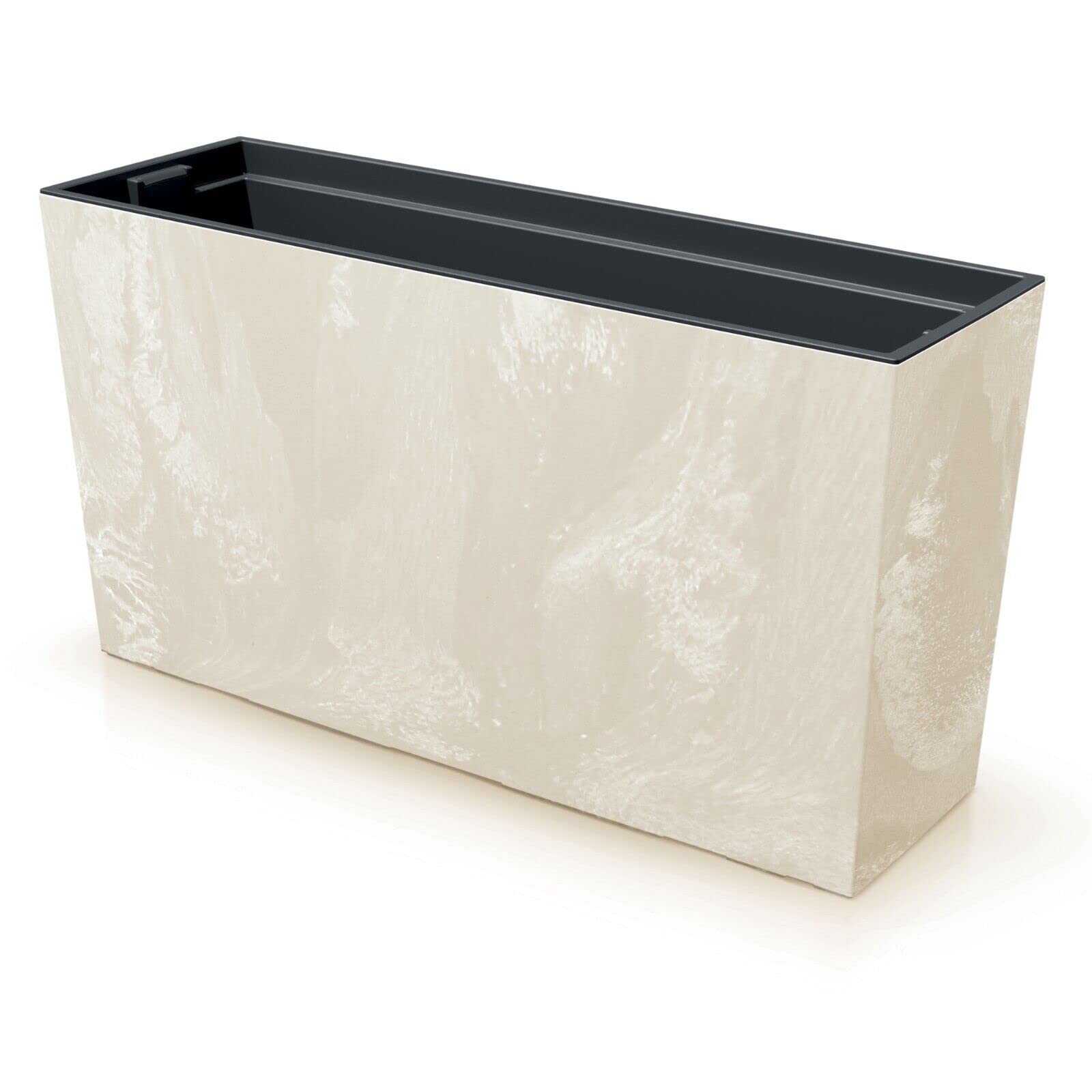 URBNLIVING Wide Concrete Rectangle Planter Floor Standing Indoor Outdoor Patio Plant Pot Cream