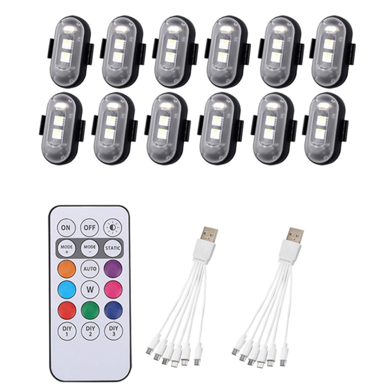 Bezprzewodowe Światła Stroboskopowe LED, Światła Antykolizyjne LED, Światło Stroboskopowe, 8 Kolorów USB Akumulatorowe Światła Migające O Wysokiej Jasności, Do Samochodów Motocykl Dron Samolot Rower(1