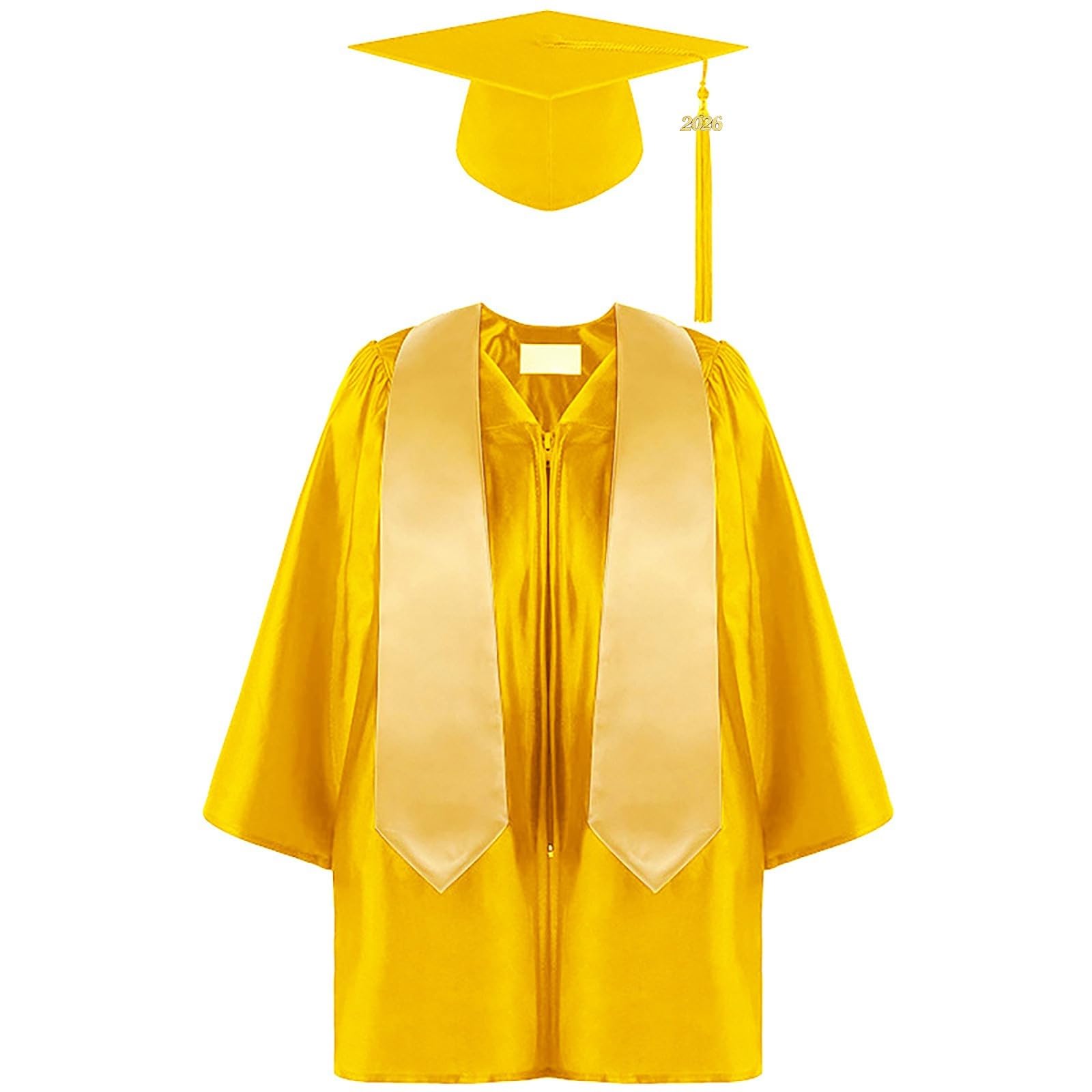 Kids Graduation Cap and Gown Set Unisex Kindergarten Preschool Graduation Outfit for Boys and Girls Fancy Dress Bachelor Robe Stage Performance School Ceremonies Costume Age 2-12 Years