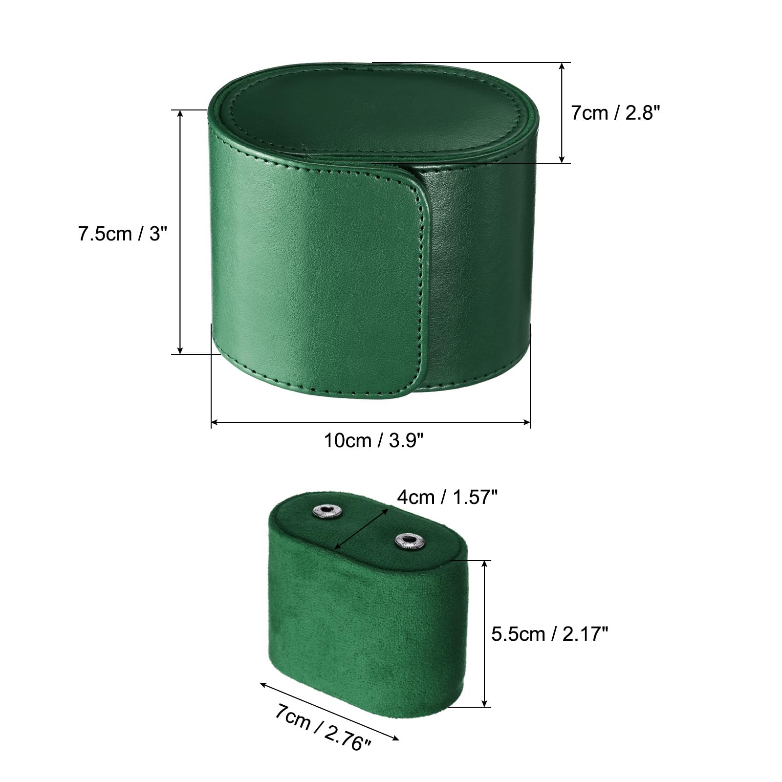 Custodia da Viaggio in Pelle per Orologio, Singolo Scomparto Arrotolabile, Organizer per Orologio da Uomo e da Donna, con 1 Scomparto, Verde.