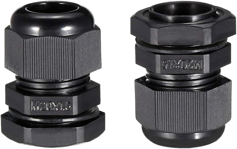 Uxcell 22x1.5 Cable Gland Waterproof Plastic Joint Adjustable Locknut