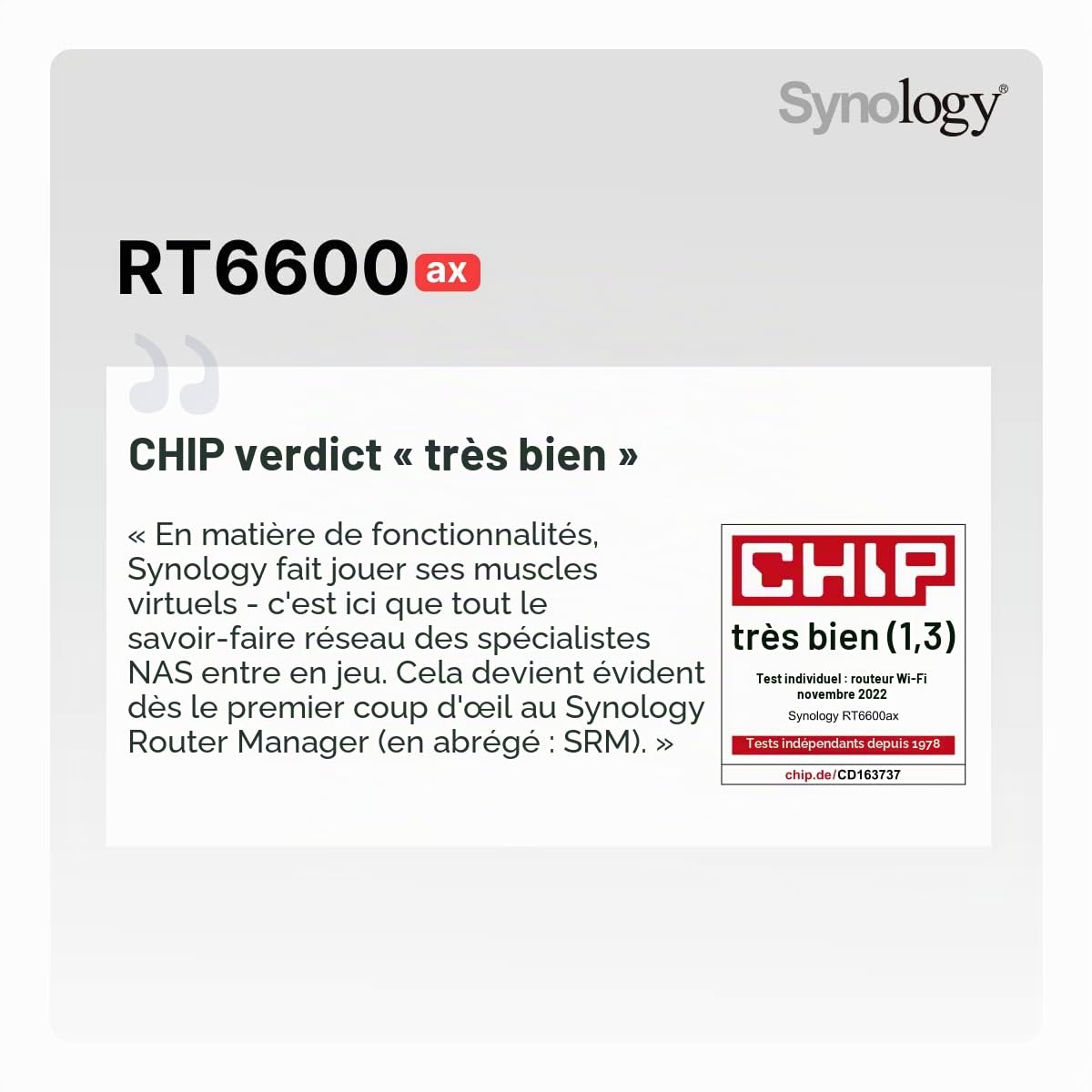 Router Synology RT6600AX Noir