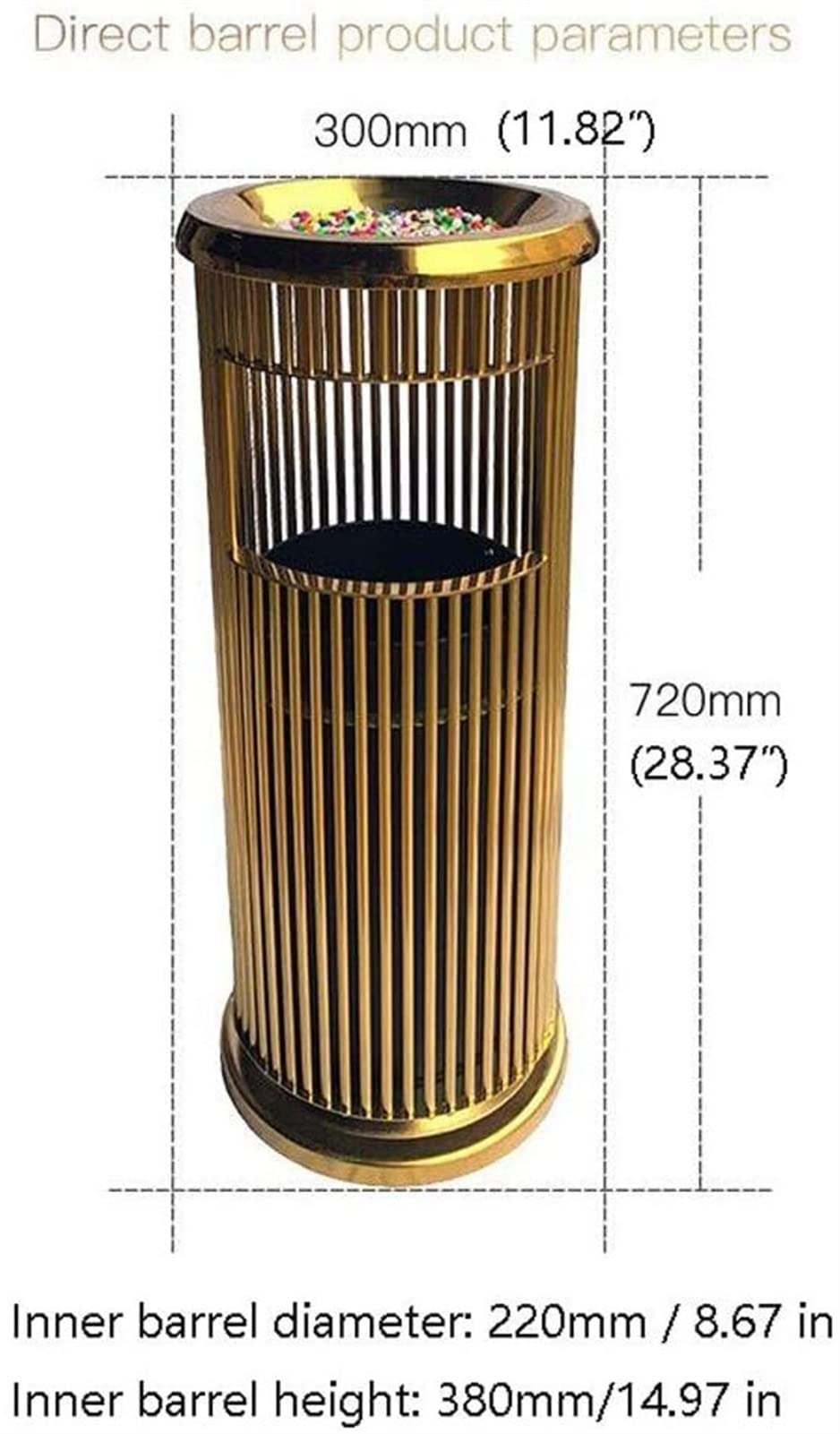 Pattumiera – Design moderno Pattumiera In Acciaio Inossidabile Con Fusto Interno Posacenere In Piedi Secchio for Rifiuti Cestino for for Ufficio All'aperto for Bagno Dell'hotel Pattumiera Multipat