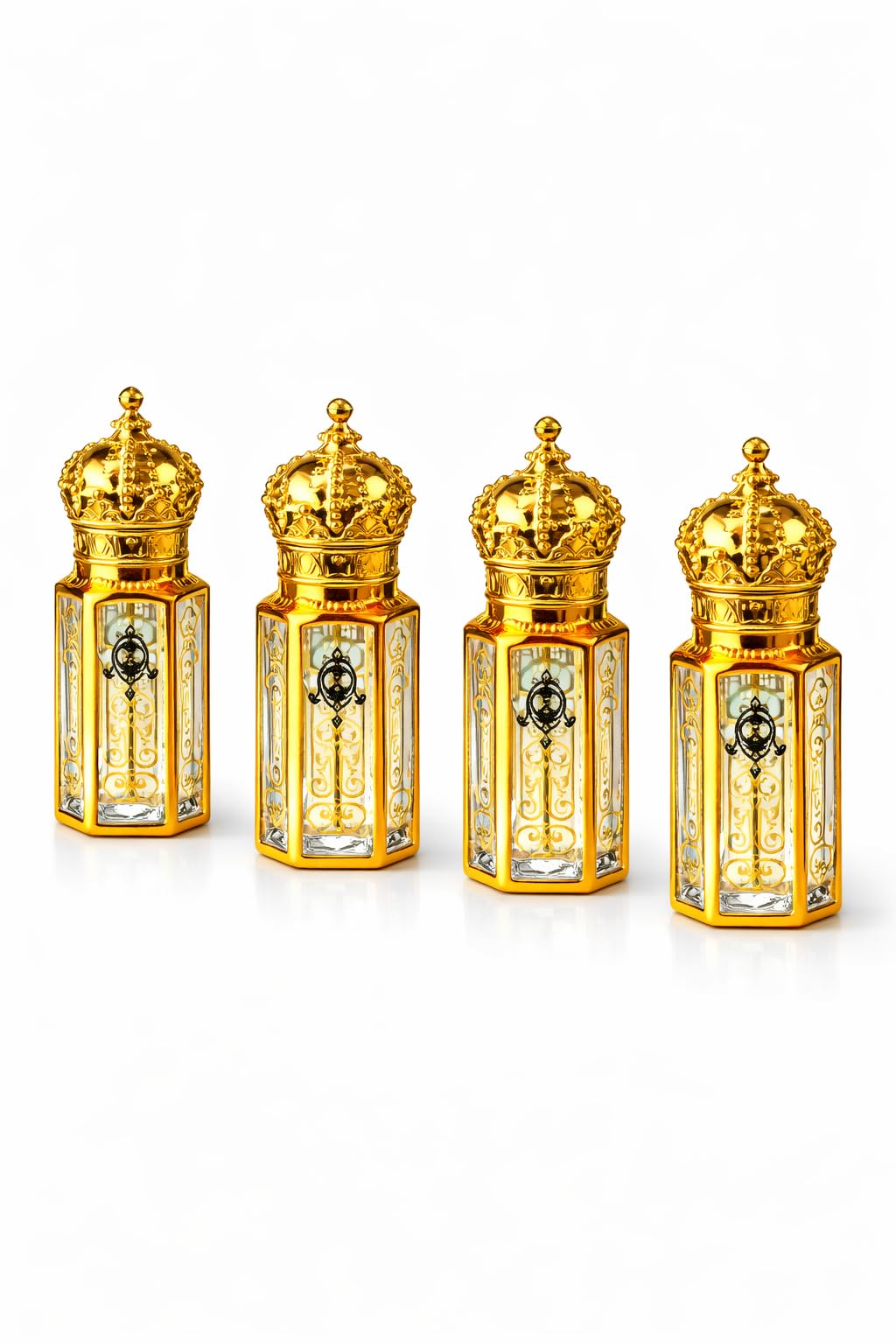 Sandal Attar Perfume Oil, Gold Crown Bottle Design, Traditional Fragrance