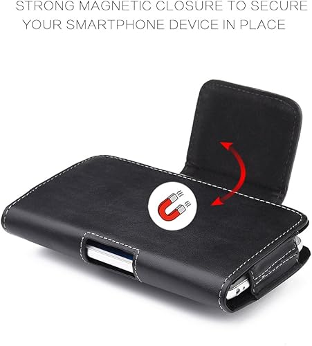 Miniatura 4 de AIScell Estuche de transporte giratorio con clip para cinturón de carga lateral, funda de piel negra para DuraForce Pro 3, DuraSport 5G, DuraForce