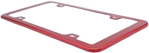 Miniatura 7 de Marcos de placa de acero inoxidable, cubierta para placa de matrícula con seguridad resistente a la corrosión, 4 agujeros con tornillos (rojo