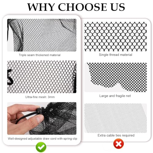 2stk Filterbeutel für Teichpumpen, 39x30cm Sperrbeutel für Wasserpumpen mit Kordelzug Verdickt Netz Filtermedienbeutel Windmühlenzubehör Teile für Springbrunnen im Freien
