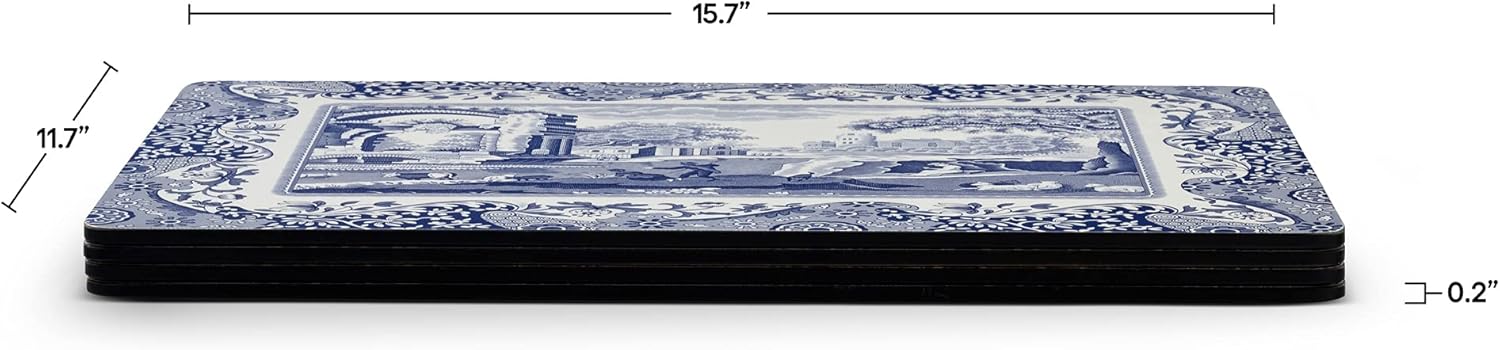 Blue Italian Hardboard Placemats Set of 4