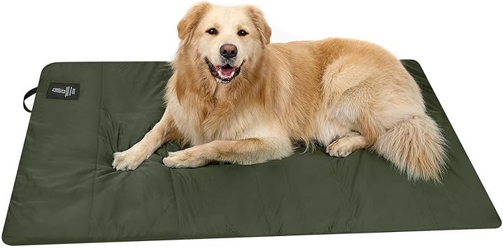 ONETIGRIS Large Dog Bed Washable Matteress Anti Slip Cushion for Pets Sleeping, 3.6ft by 2.2ft Water-Resistant Pet Bed for Indoor OutdoorGreen,L
