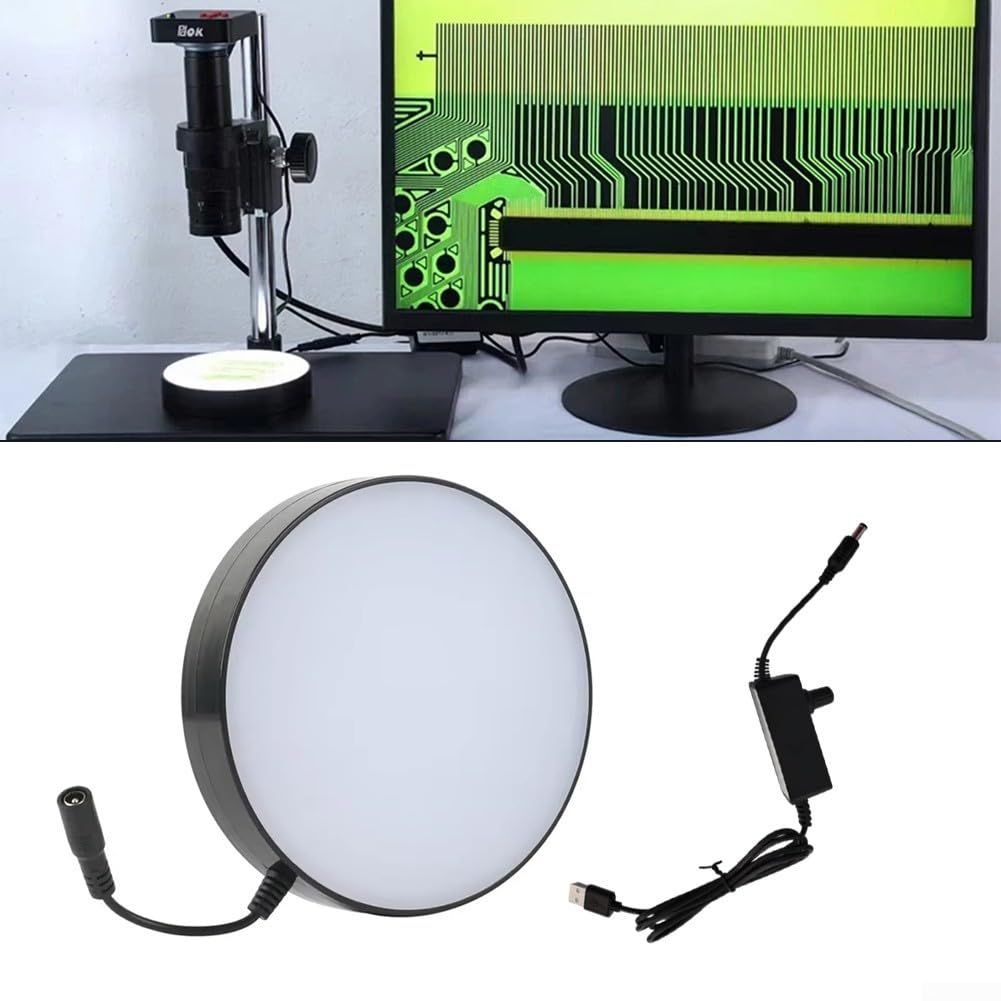 Einstellbare Helligkeit LED für Ringlichtquelle für Stereo-Mikroskop für - 133 mm Durchmesser, 0 für 100 % dimmbar, hohe CRI-Beleuchtung, AC100-240 V Eingang, einheitliche Unterseite