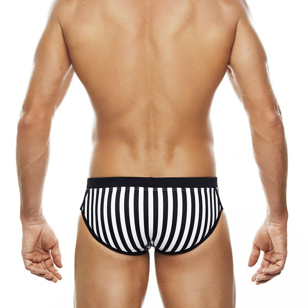 Slip de bain pour homme rayé sports nautiques court moulant