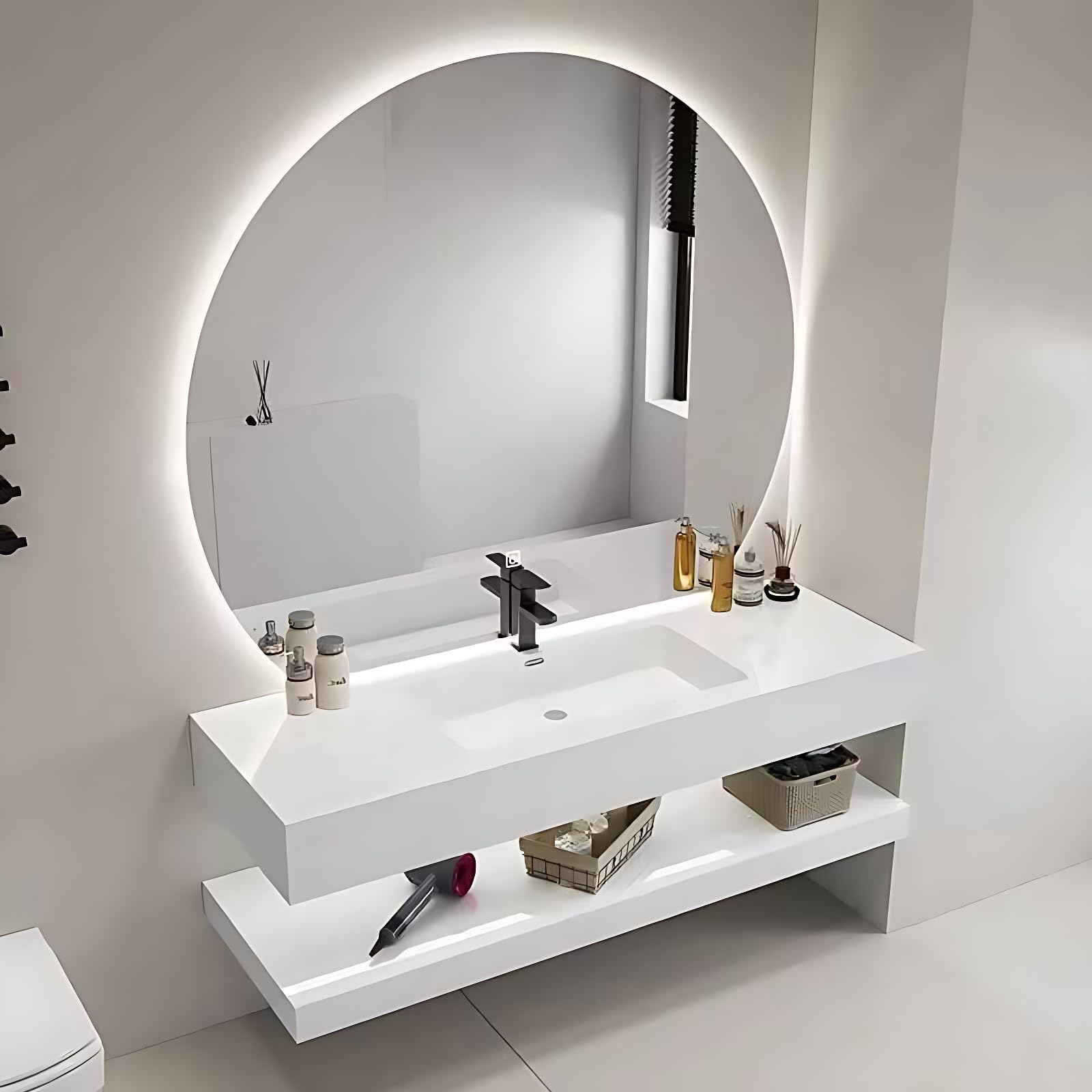 Modern Bathroom Vanity with Smart Defog Mirror - 52